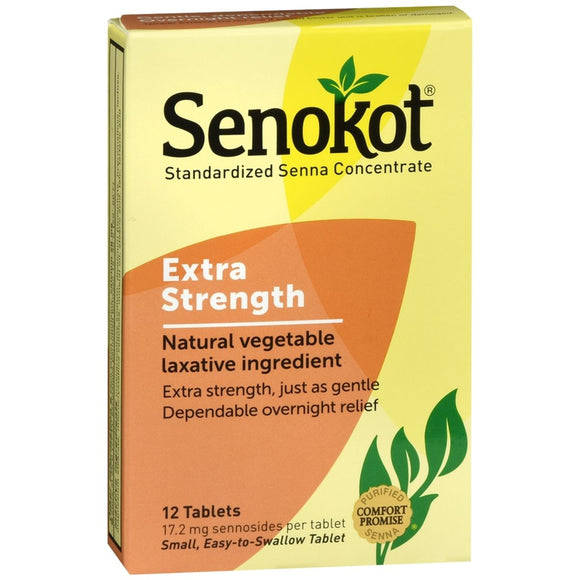 Senokot Natural Vegetable Laxative Tablets Extra Strength - 12 TB