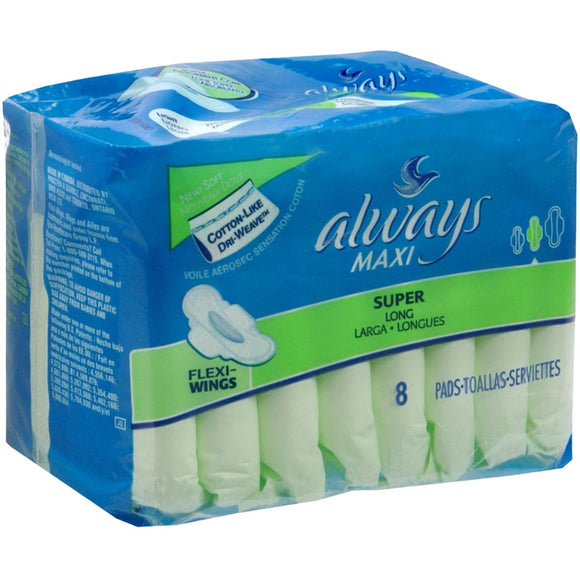 Always Maxi Pads Super Long Flexi-Wings - 8 EA