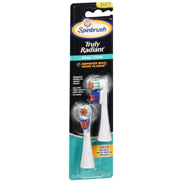 ARM & HAMMER Spinbrush Truly Radiant Deep Clean Brush Heads Soft - 2 EA