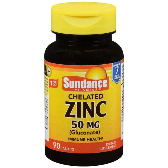 Sundance Vitamins Chelated Zinc 50 mg (Gluconate) Tablets - 90 TB
