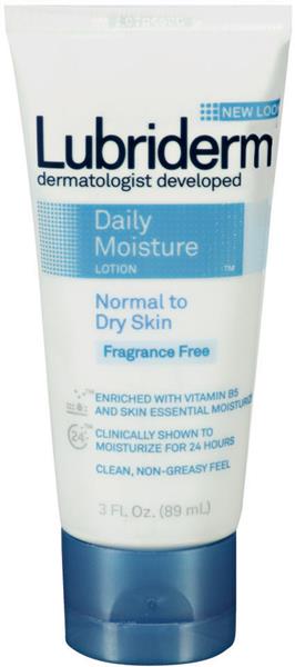 Lubriderm Daily Moisture Lotion For Normal To Dry Skin, Fragrance-Free, 3 oz