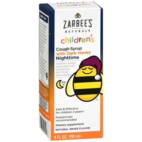 Zarbee's Naturals Children's Cough Syrup with Dark Honey Nighttime Natural Grape Flavor - 4 OZ