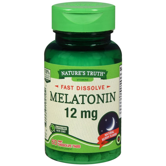 Nature's Truth Melatonin 12 mg Fast Dissolve Tabs Natural Berry Flavor - 60 TB