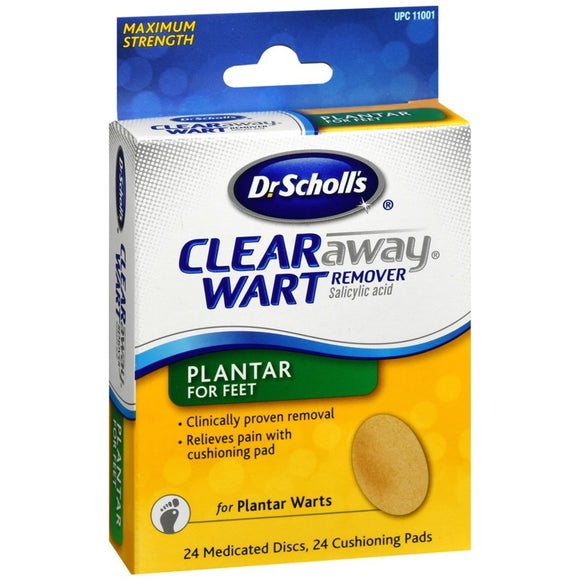 Dr. Scholl's Clear Away Wart Remover Pads Plantar for Feet - 24 EA