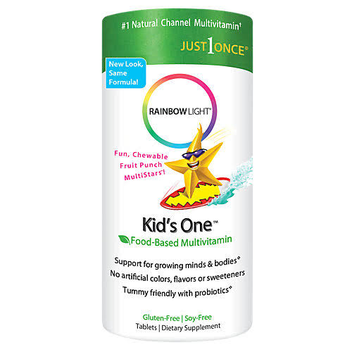 Rainbow Light - Kids OneTM Chewable Multivitamin & Mineral - Supports Brain, Bone, Heart, Eye, and Immune Health in Kids - 90 Tablets