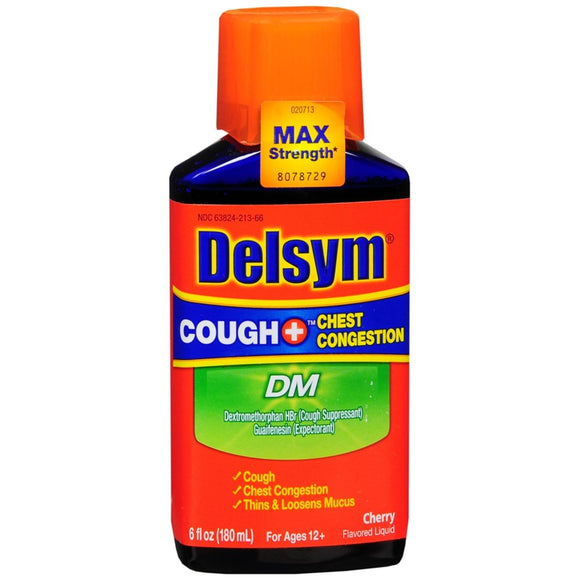 Delsym Cough + Chest Congestion DM Liquid Cherry Flavor - 6 OZ