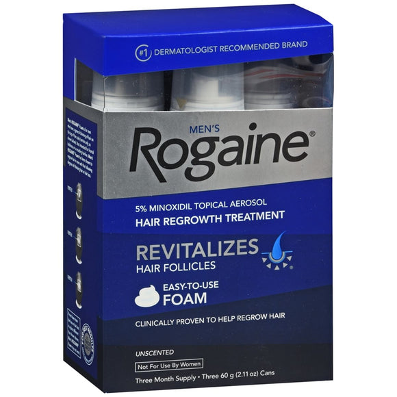 Rogaine Men's Hair Regrowth Treatment Easy-to-Use Foam Unscented - 6.33 OZ