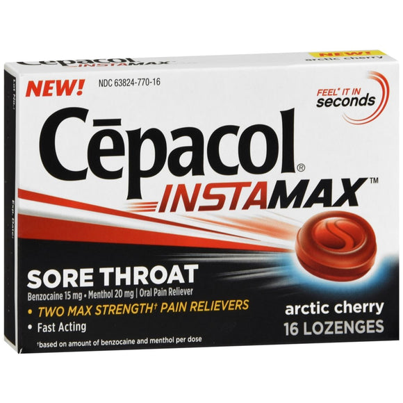 Cepacol Instamax Sore Throat Lozenges Arctic Cherry - 16 EA