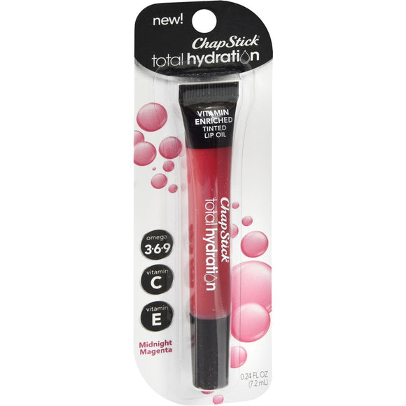 ChapStick Total Hydration Vitamin Enriched Tinted Lip Oil Midnight Magenta - 0.24 OZ