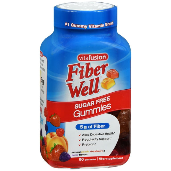 Vitafusion Fiber Well Sugar Free Gummies Assorted Flavors - 90 EA