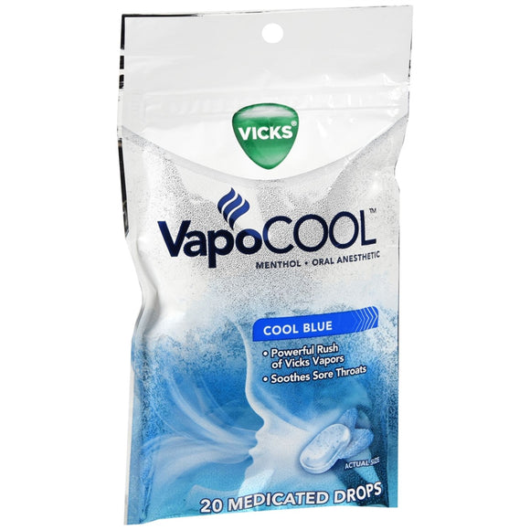 Vicks VapoCool Medicated Drops Cool Blue 20 ea