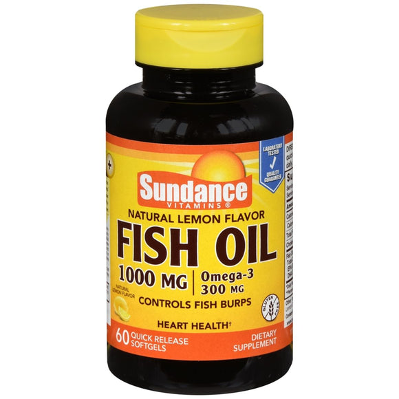 Sundance Vitamins Fish Oil 1000 mg Softgels Natural Lemon Flavor - 60 CP