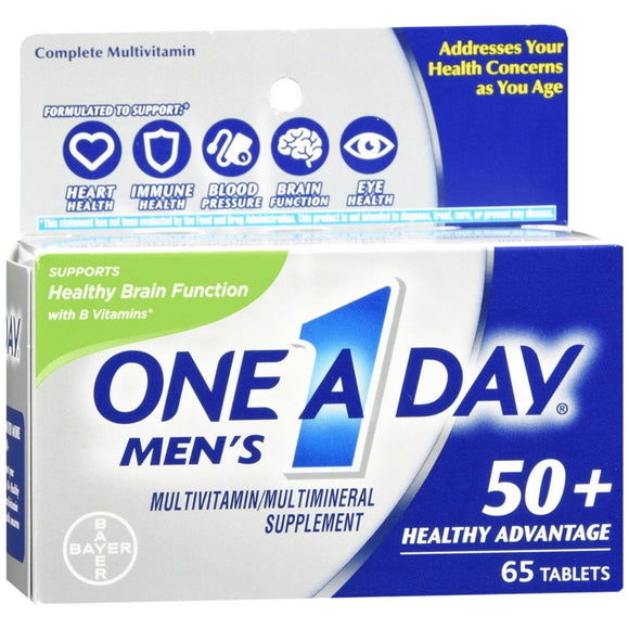 One A Day Men's 50+ Healthy Advantage Multivitamin/Multimineral Supplement Tablets - 65 TB