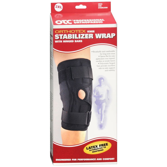OTC Professional Orthopaedic Orthotex Knee Stabilizer Wrap with Hinged Bars Black Size 2XL 2544-2L - 1 EA