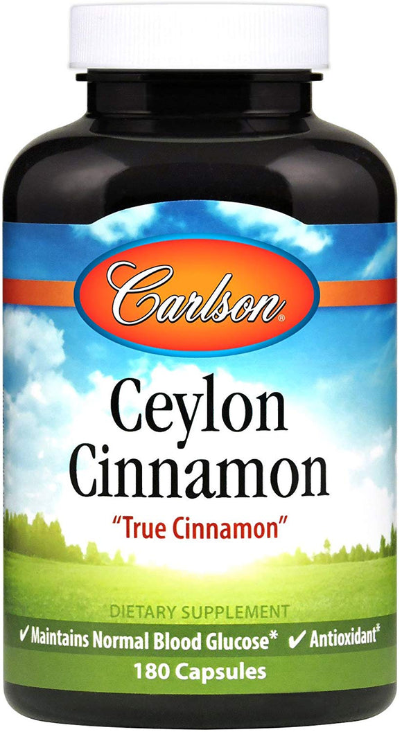 Carlson - Ceylon Cinnamon, 500 mg, Healthy Blood Sugar, True Cinnamon, 180 capsules