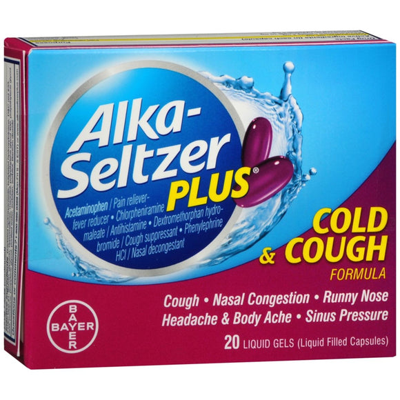 Alka-Seltzer Plus Cold & Cough Formula Liquid Gels - 20 CP