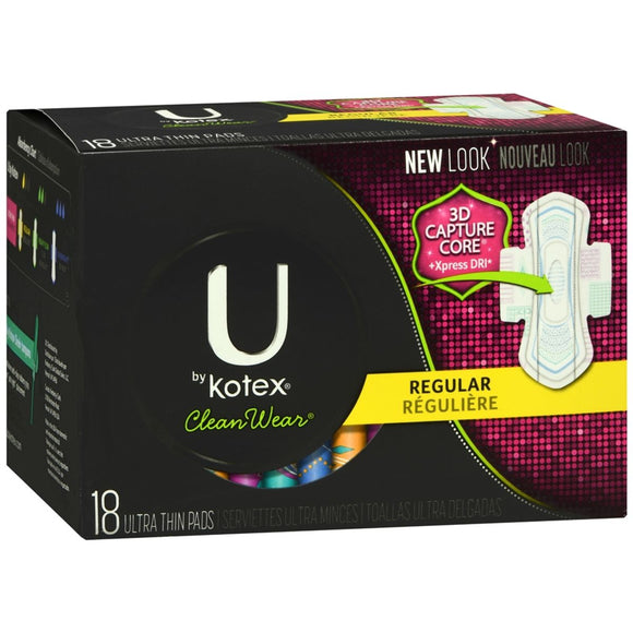 U by Kotex Clean Wear Ultra Thin Pads Regular - 18 EA