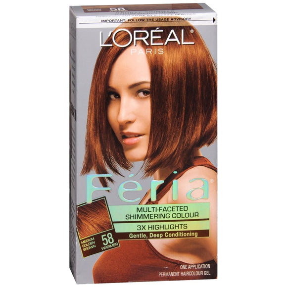 L'Oreal Féria  - 58 Bronze Shimmer (Medium Golden Brown) (Warmer) - 1 EA