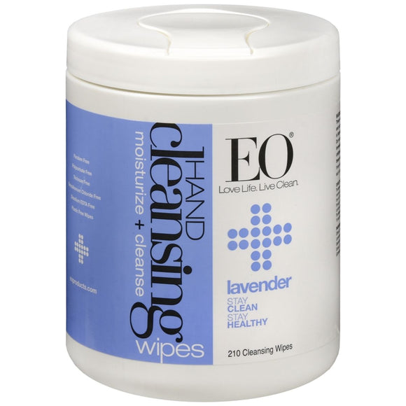 EO Hand Cleansing Natural Fiber Wipes, Lavender, 210 Wipes