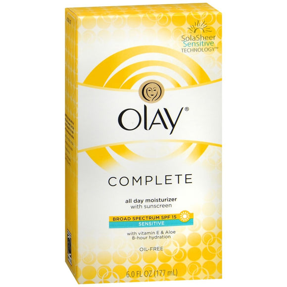 OLAY Complete All Day Moisturizer With Sunscreen Broad Spectrum SPF 15 Sensitive - 6 OZ