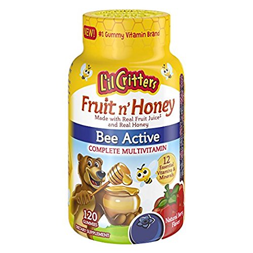 L'il Critters Fruit N' Honey Bee Active Complete Multivitamin, Berry, 120 Gummies (Pack of 2)