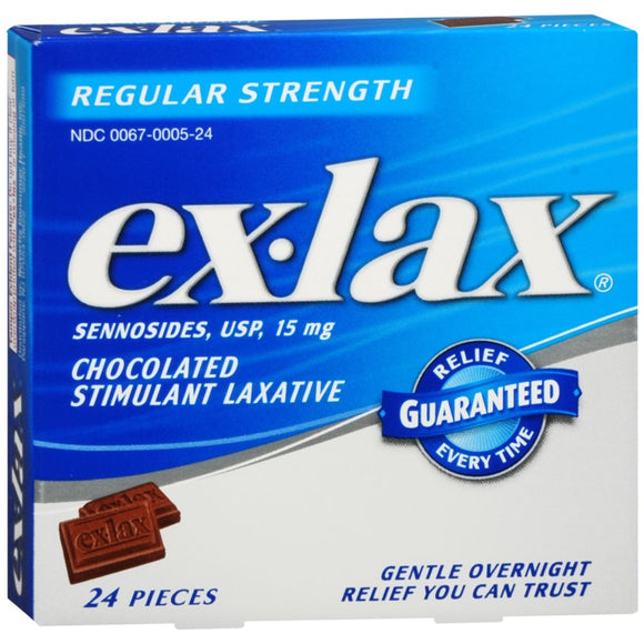 Ex-Lax Chocolated Stimulant Laxative Pieces Regular Strength - 24 EA