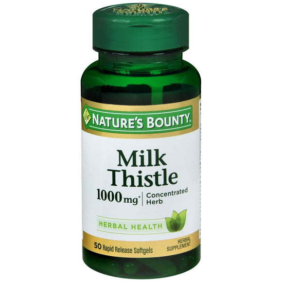 Nature's Bounty Milk Thistle 1000 mg Herbal Supplement Softgels - 50 CP