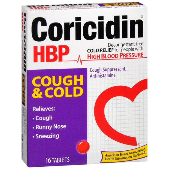 Coricidin HBP Cough & Cold Tablets - 16 TB