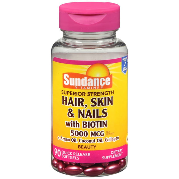 Sundance Hair, Skin & Nails with Biotin 5000 mcg per Serving Softgels - 90 CP