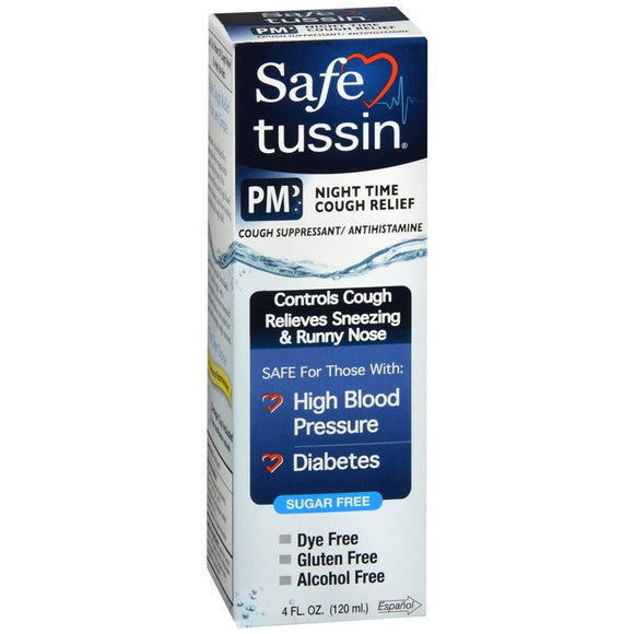 Safetussin PM Night Time Cough Relief Liquid - 4 OZ