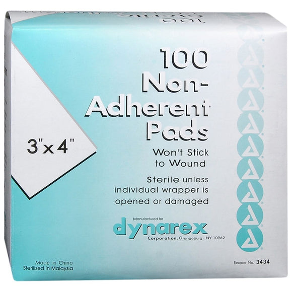 Dynarex Non-Adherent Pads 3 inches x 4 inches Sterile - 100 EA