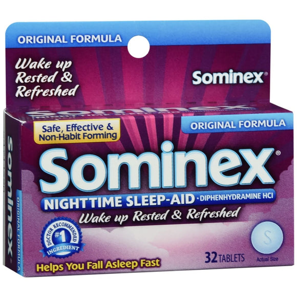 Sominex Nighttime Sleep-Aid Tablets Original Formula - 32 TB