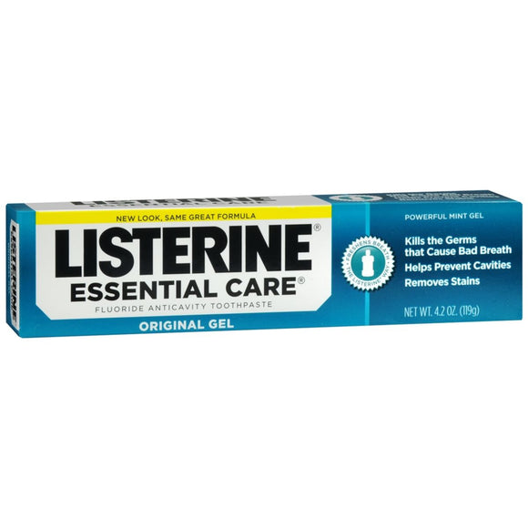 Listerine Essential Care Anticavity Toothpaste Original Gel Powerful Mint - 4.2 OZ