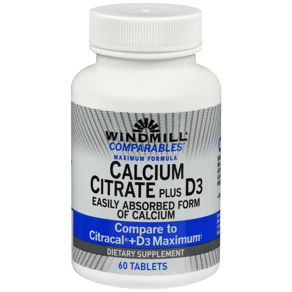 Windmill Comparables Maximum Formula Calcium Citrate Plus D3 Tablets - 60 TB