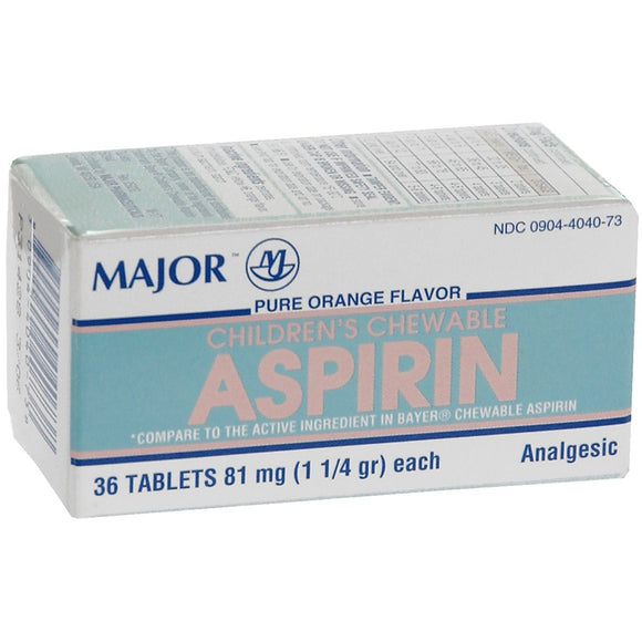 MAJOR Aspirin Tablets Children's Chewable - 36 TB