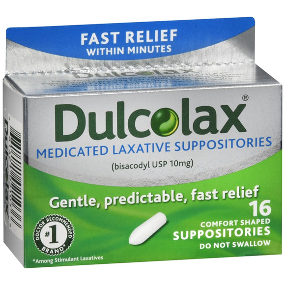 Dulcolax Medicated Laxative Suppositories - 16 EA