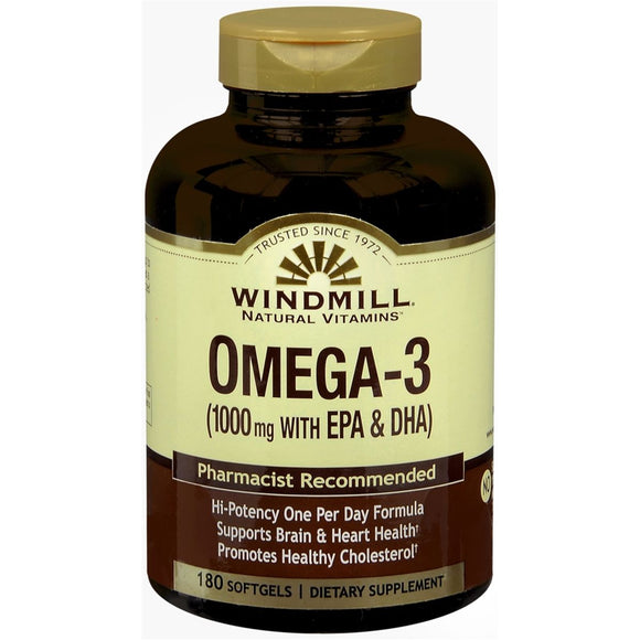 Windmill Omega-3 (1000 mg with EPA & DHA) Softgels - 180 CP