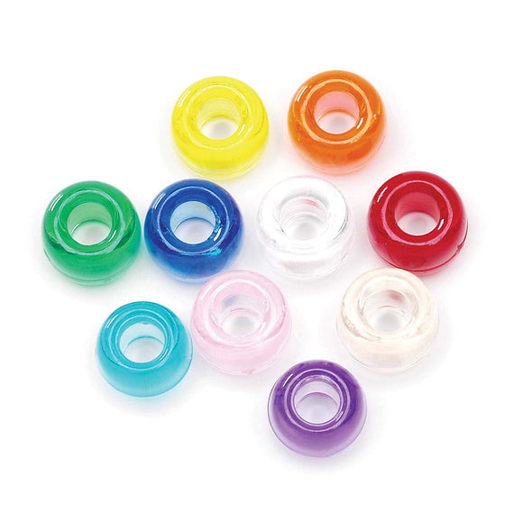 BEAD PONY TRANSLUCENT MULTI COLOR 9MM 1000PK