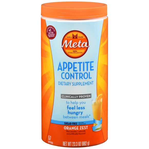 Meta Appetite Control Dietary Supplement Powder Sugar-Free Orange Zest - 23.3 OZ