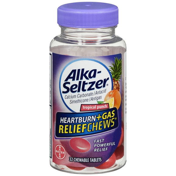 Alka-Seltzer Heartburn + Gas Relief Chews Tropical Punch - 32 EA