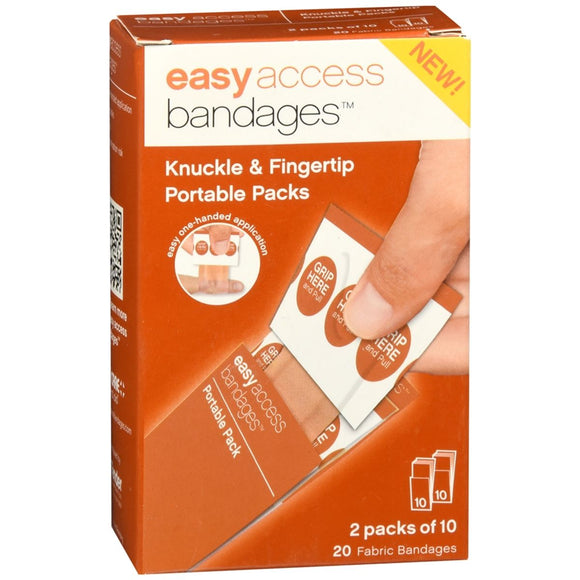 Easy Access Fabric Bandages Knuckle & Fingertip Portable Packs 20 EA