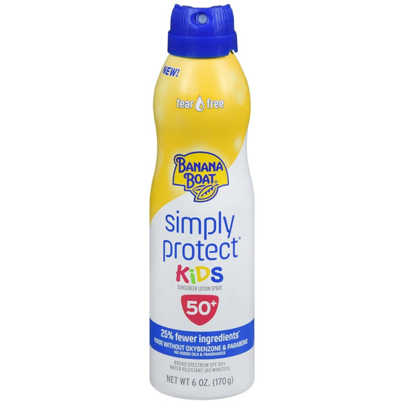 Banana Boat Simply Protect Kids Sunscreen Lotion Spray SPF 50+ - 6 OZ
