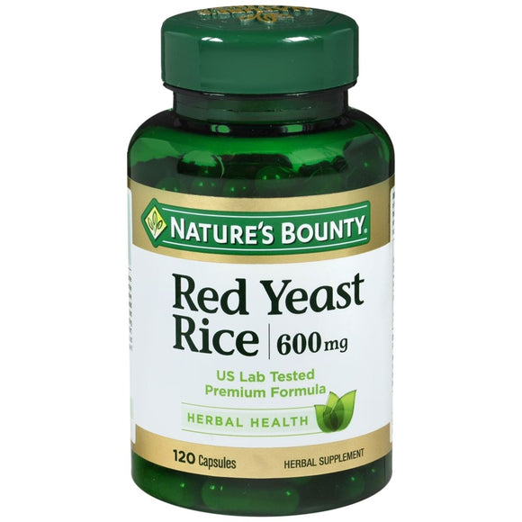 Nature's Bounty Red Yeast Rice 600 mg Herbal Supplement Capsules - 120 CP