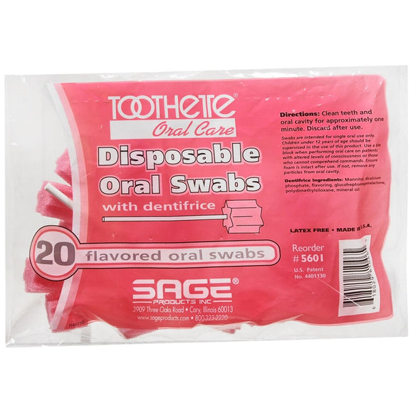 Sage Toothette Flavored Oral Swabs - 20 EA