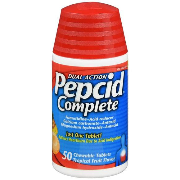 Pepcid Complete Chewable Tablets Tropical Fruit Flavor - 50 TB