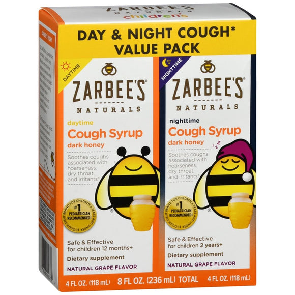 Zarbee's Naturals Daytime & Nighttime Cough Syrup Natural Grape Flavor - 8 OZ