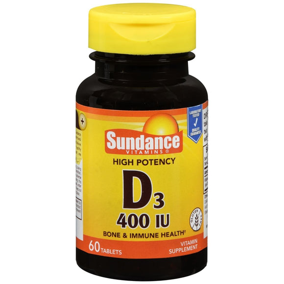 Sundance Vitamins High Potency D3 400 IU Vitamin Supplement Tablets - 60 TB