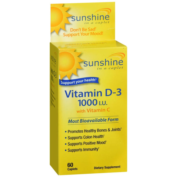 Sunshine In a Caplet Vitamin D-3 1000 IU with Vitamin C Caplets - 60 CP