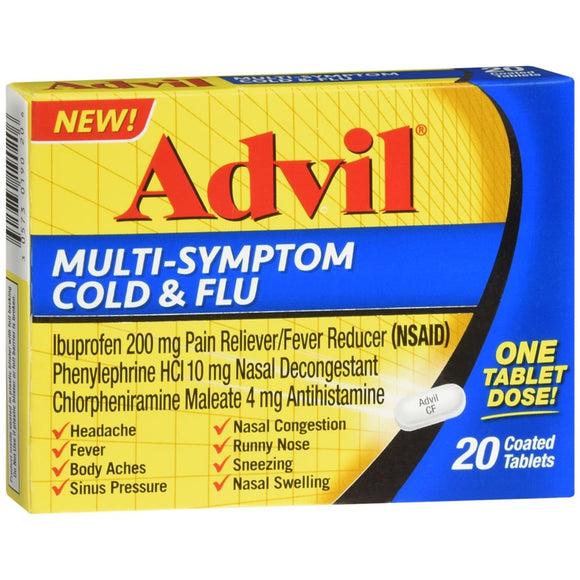 Advil Multi-Symptom Cold & Flu Coated Tablets - 20 TB