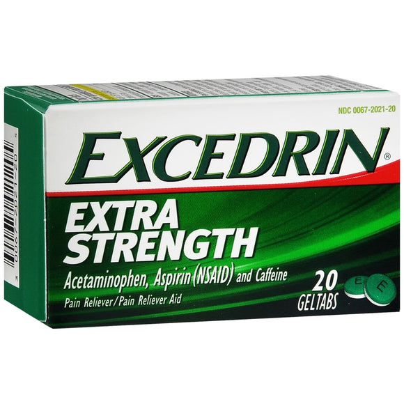 Excedrin Extra Strength Pain Reliever/Pain Reliever Aid Geltabs - 20 TB